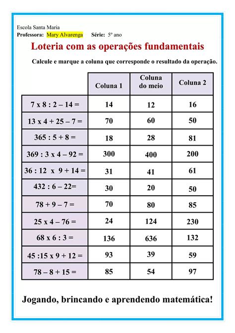 loteria operações fundamentais pdf